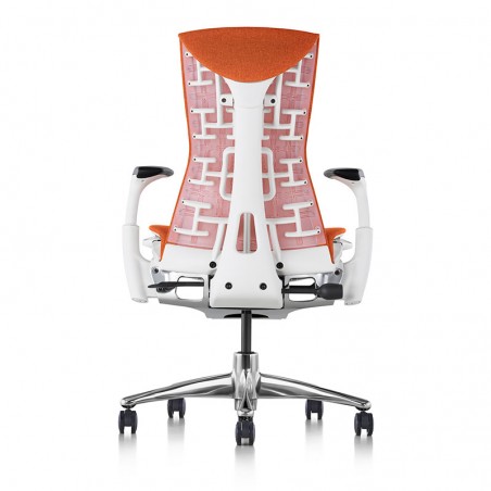 Siège de bureau ergonomique embody couleur orange papaye vue de dos