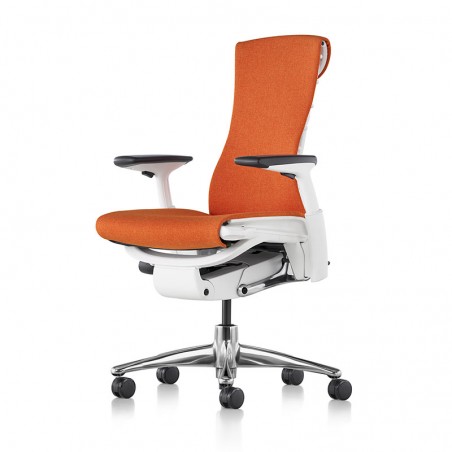 Siège de bureau ergonomique embody couleur orange papaye vue de profil et face