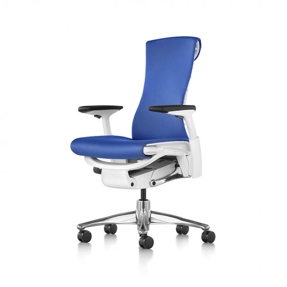 Chaise de bureau EMBODY vue de face coloris rythm bleu berry vue de face-profil