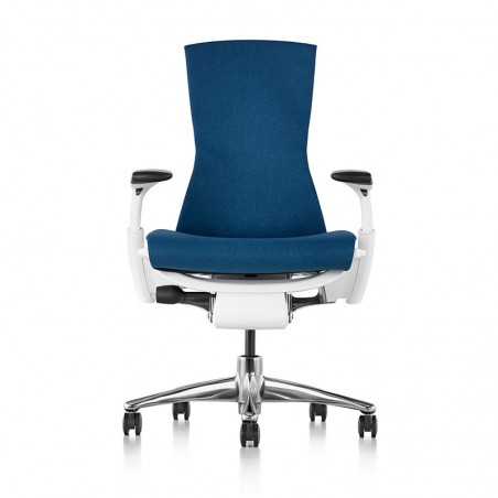 Chaise de bureau ergonomique embody, coloris bleu type GROTTO vue de face