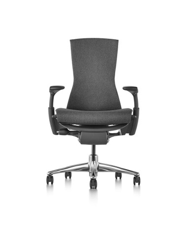 Chaise EMBODY tissu Rythm Charcoal, Structure noir, Base Aluminium Poli - Herman Miller Chaise EMBODY tissu Rythm Charcoal, Structure noir, Base Aluminium Poli - Herman Miller