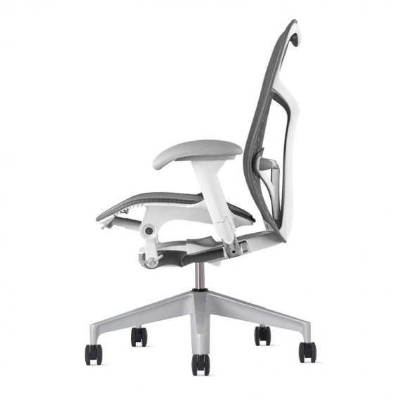 Chaise MIRRA 2 - Finition Slate Grey Triflex Back/ Structure Blanche - Herman Miller