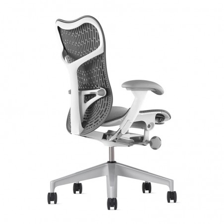 Chaise MIRRA 2 - Finition Slate Grey Triflex Back/ Structure Blanche - Herman Miller