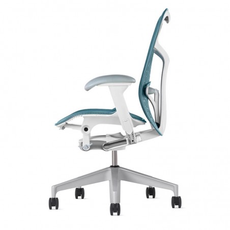 Chaise MIRRA 2 - Finition Dark Turquoise Triflex Back/ Structure Blanche - Herman Miller