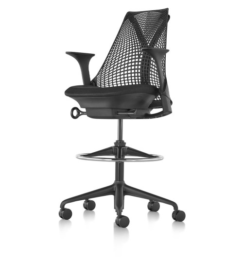 Sayl-Bürostuhl schwarz mit komfortabler Lordosenstütze von Herman Miller