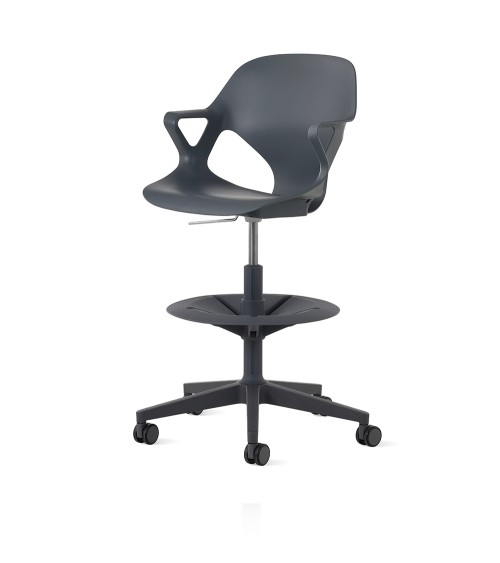 Hoher Hocker Zeph von Herman Miller - Farbe Carbon