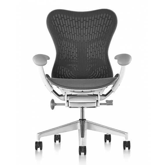 Chaise MIRRA 2 - Finition Slate Grey Triflex Back/ Structure Blanche - Herman Miller