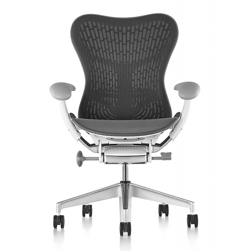 Chaise MIRRA 2 - Finition Slate Grey Triflex Back/ Structure Blanche - Herman Miller